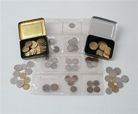 Lotto composto da numerose monete italiane e svizzere