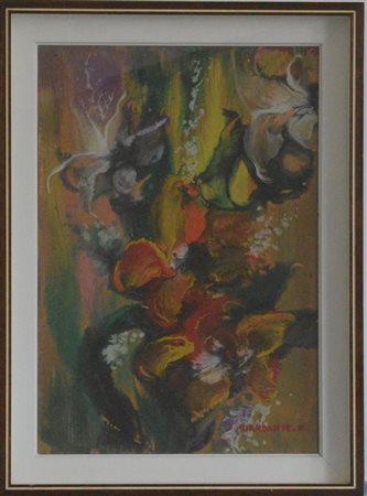 Giandante X (Milano 1900 - 1984)"Composizione" olio su cartone (cm 50x35)...