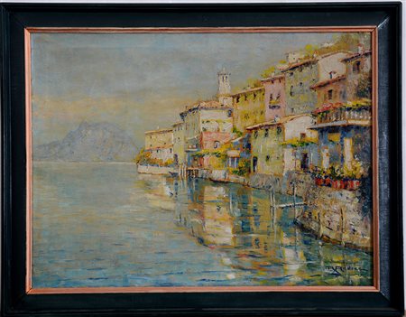 Rudolf Andree (Berlino 1887 - Singen 1970)"Riva del Garda" olio su tela (cm...