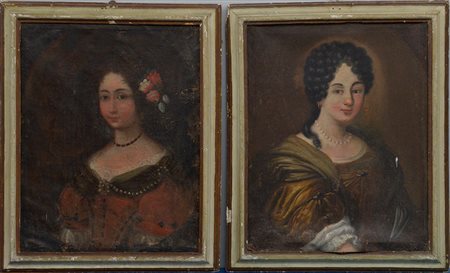 Scuola italiana della fine del secolo XVIII, coppia di dipinti ad olio su...