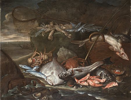 Ambito di Elena Recco, fine secolo XVII/inizi XVIII "Natura morta con pesci e...