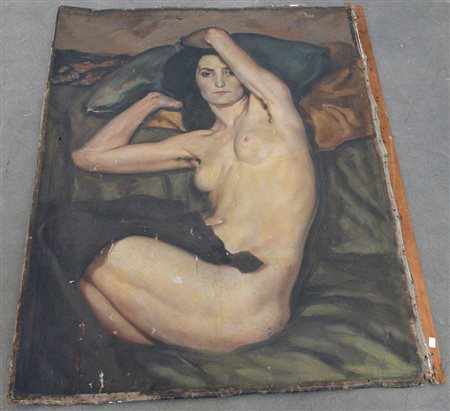 Luciano Ricchetti (Piacenza 1897 - 1977)"Nudo di donna" olio su tela. Firmato...