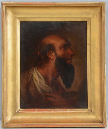 Scuola italiana del secolo XIX "San Bartolomeo" Olio su tavola (cm 25,6x19,9)...