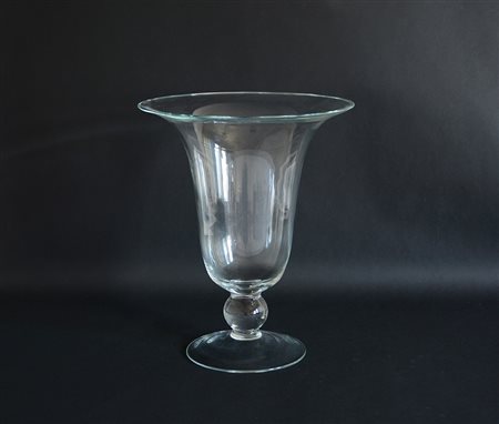 Vaso in vetro incolore (h cm 39) (lievi difetti)