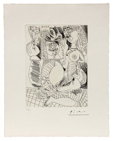 Pablo PICASSO (Malaga 1881-10-25 Mougins 1973-04-08) Uomo che tiene un...