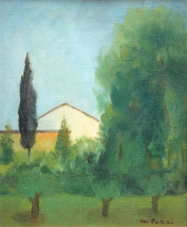 Walter POZZI (Bergamo, 1911 Milano, 1989) Paesaggio 1950 olio su tela...