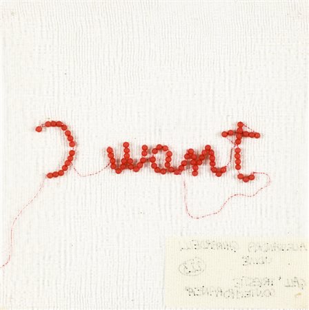 ALESSANDRA GHIRARDELLI (1972)Senza Titolo (I want)Applicazioni su tela non...