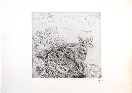 Antonio Ligabue, La Volpe Puntasecca, cm 35x50