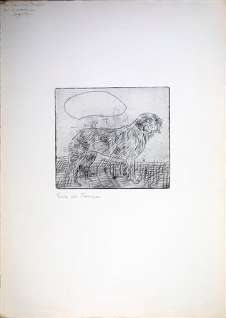 Antonio Ligabue, Il Cane Puntasecca, cm 70,5x49,5