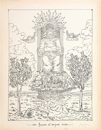 Giorgio De Chirico, ...Un fiume d'acqua viva... 1941 Litografia, cm 34,5x27...