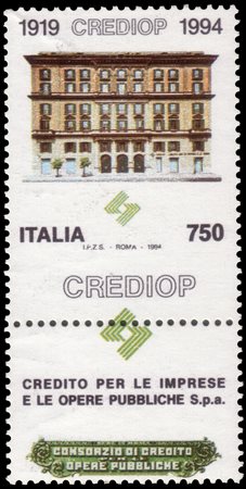 REPUBBLICA 1994Varietà. 750 lire "CREDIOP", dentellatura orizzontale spostata...