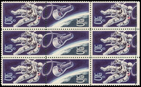 STATI UNITI 1967Varietà. 5c. "Gemini ignoto", stampa della bandiera sulla...