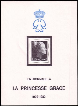 MONACO 1982Lotto di 10 foglietti "EN HOMMAGE A / LA PRINCESSE GRACE /...