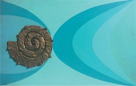 Mario Tantin 1929-1999 Ammonite tecnica mista su tavola 60 x 90