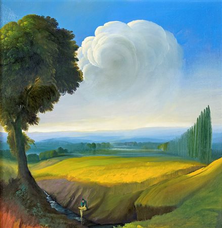 Ubaldo Bartolini Montappone 1944, La Bagnante 2003 olio su tavola cm 40x40 Al...