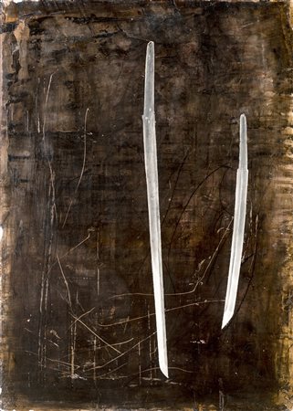 Eduard Winklhofer Voitsberg 1961, Senza titolo (due spade) Olio su gesso...