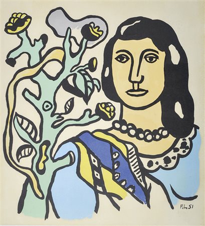 Ferdinand Leger (Argentan 1881 – Gif-sur-Yvette 1955) Femme dans le fleur,...