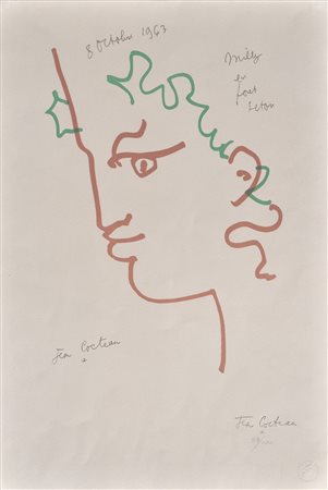 Jean Cocteau Orfeo/Il poeta, 1963;Litografia, 55,7 x 37,5 cm Firma e...