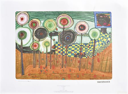 Friedensreich Hundertwasser Black girl – in the blue mountains of the...