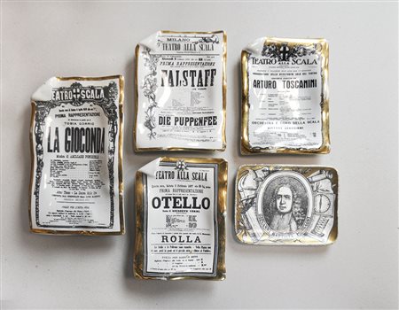 Piero Fornasetti (Mailand/Milano 1913 - 1988) Lotto di 4 posaceneri, ca...