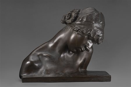 Francesco Modena (Bovolone 1882 - Mestre 1960)"Il sogno"scultura in bronzo...