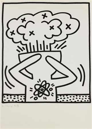 HARING KEITH (1958 - 1990) Exploding head. 1985. Serigrafia. Cm 33,00 x...