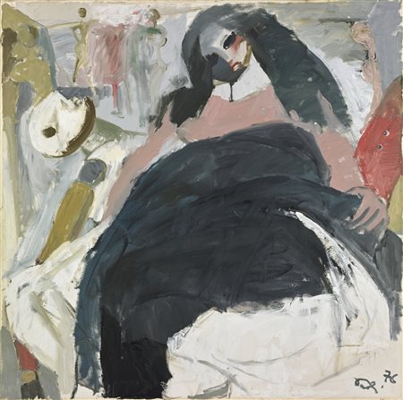 PAOLI BRUNO (1915 - 2005) La bambola. 1976. Olio su tela . Cm 80,00 x 80,00....