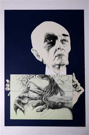 Piero Tredici, Mercante d'arte 1973 Litografia n.38/150, 58cm x 39cm. Firmato...