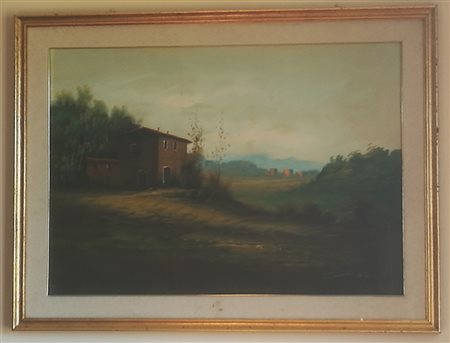 Giulio Servolini, Paesaggio Olio su tela, 50cm x 70cm. Certificato di...