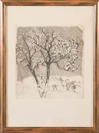 Paolo Manaresi (Bologna 1908 – 1991), “Paesaggio”, 1965. Incisione su carta,...