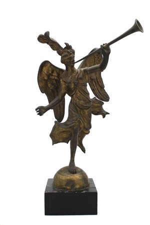 SCULTORE FRANCESE DEL XVIII SEC. "Angelo musico" Bronzo con tracce di...