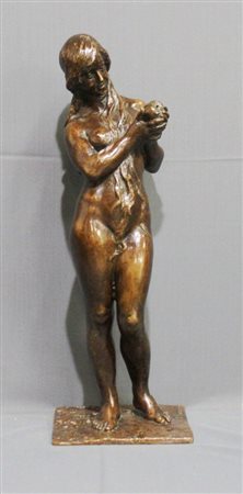 DONATO BARCAGLIA (Pavia 1849 - Roma 1930) "Eva" Scultura in bronzo patinato...