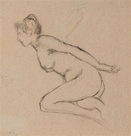 Emilio Gola (1851 - 1923) DUE SCHIZZI DI FIGURE FEMMINILI Nudo femminile...