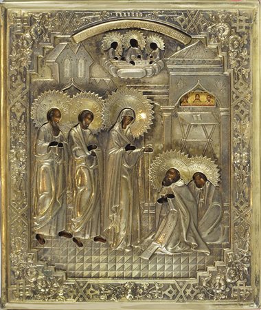 Icona dipinta su tavola raffigurante Presentazione dell Madre di Dio a San...