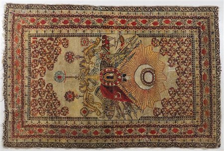 Tappeto Anatolya con stemma di sultano. XIX secolo. cm. 119x179.