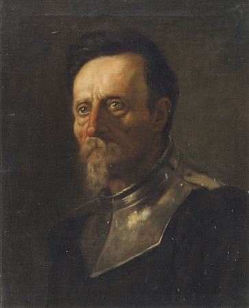 Jan Stika 1858-1925 "Ritratto d'uomo" cm. 52x41 - olio su tela Al retro sulla...