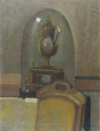 Edgardo Sambo Trieste 1882-1966 "Interno prezioso" cm. 80x60 - olio su...