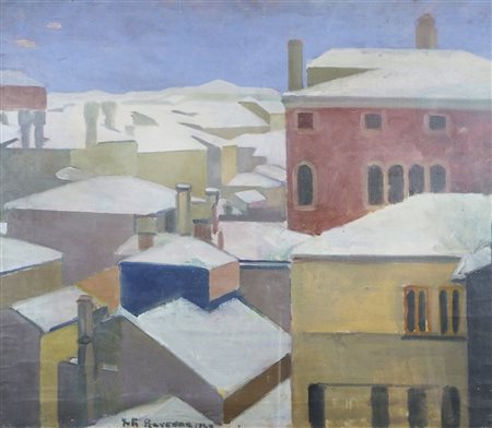 Juti Ravenna 1897-1972 "Venezia sotto la neve" cm. 57x66 - olio su tela...