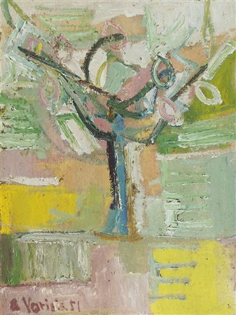 Angelo Variola 1906-1979 "Albero fiorito" cm. 40x30 - olio su tela Firmato b....