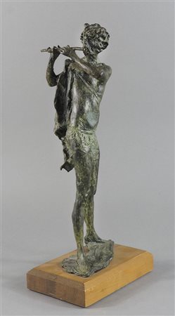 Augusto Murer 1922-1985 "Il fauno" h. tot cm. 42 - scultura in bronzo a...