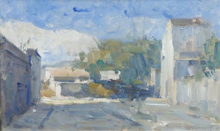 Carlo Ostrogovich Veglia 1884-Milano 1962 "Paesaggio rustico" cm. 30x50 -...