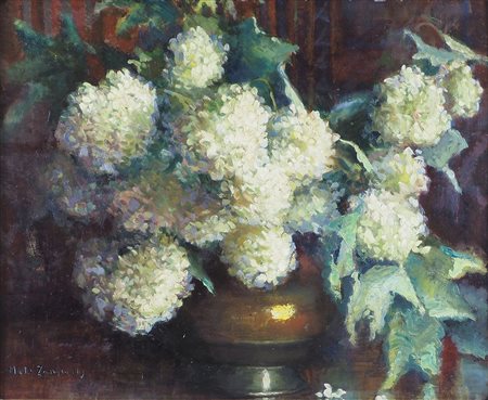 Miete Zangrando Attiva a Trieste nel ‘900 "Mazzo di fiori" cm. 57x72 - olio...