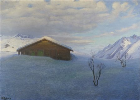 Max Von Esterle Cortina d'Ampezzo 1870-1947 "Neve fresca in alta montagna"...