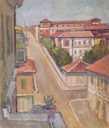 Pietro Marussig Trieste 1879-Pavia 1937 "Veduta dalla terrazza" (1934) cm....