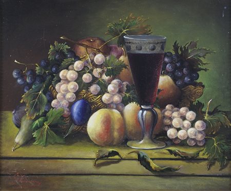 Maestro del XIX secolo "Natura morta di frutta" cm. 34x42 - olio su tela