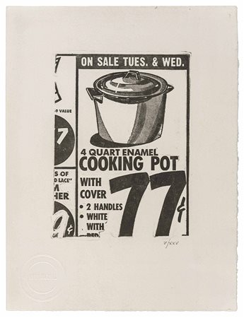 ANDY WARHOL (1928 - 1987) Cooking Pot 1962 Fotoincisione su Carta Rives BFK,...