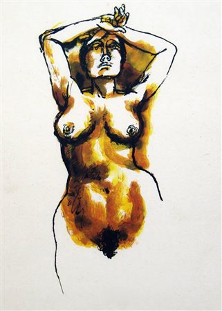 Renato Guttuso 1911, Bagheria (Pa) - 1987, Roma (Rm) - [Italia] Nudo donna...