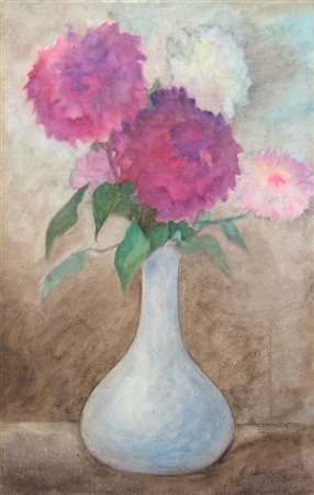 Anna Maria Guidantoni 1929, Porto Recanati (Mc) - [Italia] Vaso di fiori olio...