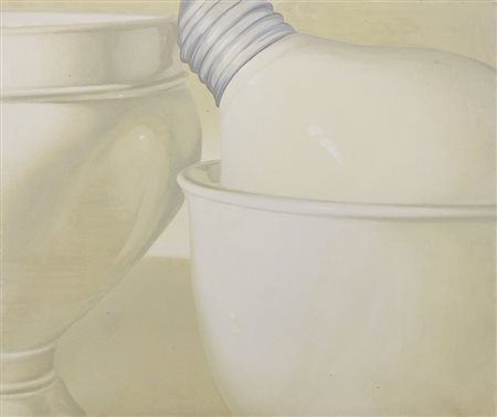 Fabio Aguzzi, Milano 1953, Toni, Bianco, 2003, Olio su tela, cm. 100x120,...