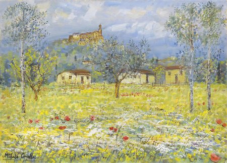 Michele Cascella, Ortona (Ch) 1892 - 1989, Abruzzo giovanile, Olio su tela,...